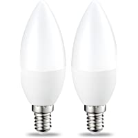 Amazon Basics Bombilla LED E14- 5.5W (equivalente a 40W)- Blanco Cálido- 2 unidades